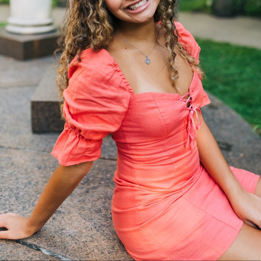 Aritzia Wilfred Coral Sundress